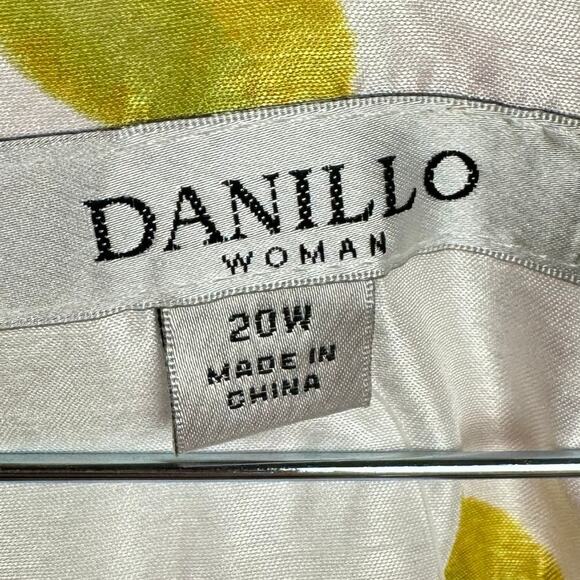 Danillo Woman Floral Textured Satin Long Blazer 3/4 Sleeve Button Up Elegant 20W - Picture 9 of 14